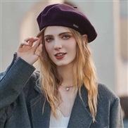 ( one size)(purple)Autumn and Winter new color Optional wool fashion leisure warm thick pure color all-Purpose hat