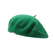( one size)( fresh green)Autumn and Winter new color Optional wool fashion leisure warm thick pure color all-Purpose hat