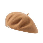 ( one size)( light brown)Autumn and Winter new color Optional wool fashion leisure warm thick pure color all-Purpose hat
