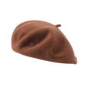 ( one size)( brown)Autumn and Winter new color Optional wool fashion leisure warm thick pure color all-Purpose hat