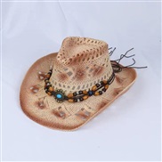 (M56-58cm)( camel)man Cowboy straw hat  summer sun hat sunscreen   hat