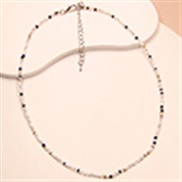 (white and black mixed color) 1 stylish colorful national style personality female necklace
