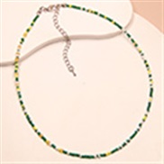 (green-yellow mixed color) 1 stylish colorful national style female necklace