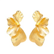 ( Gold)spring Alloy flowers earrings occidental style Earring woman trend Metal flowers ear stud wind