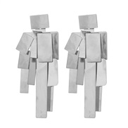 ( Silver)spring Alloy earrings occidental style Earring woman trend multilayer square surface Metal