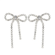 ( Silver)earrings super claw chain bow tassel earrings occidental style exaggerating Earring woman bride