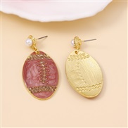 ( red) Bohemian style imitate Pearl diamond beads enamel Olives earring   all-Purpose brief fashion Earring
