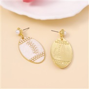 ( white) Bohemian style imitate Pearl diamond beads enamel Olives earring   all-Purpose brief fashion Earring