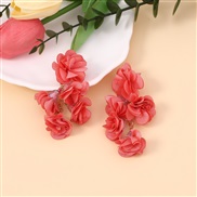 Bohemian style color flowers flowers chain Cloth earring     occidental style Nation wind Earring