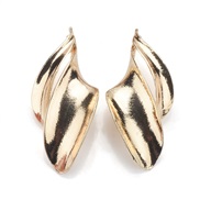 ( 1 Gold)occidental style exaggerating fashion Metal Leaf ear stud earring retro geometry Earring