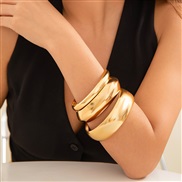 ( 1  Gold3 4866)occidental style fashion exaggerating Metal circle banglebracelet width surface multilayer brief