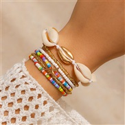( 1  Mixed color6 5  8K3)occidental style Bohemia wind Shells beads braceletbracelet starfish beads set woman