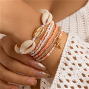 ( 1  Mixed color6 5  8K4)occidental style Bohemia wind Shells beads braceletbracelet starfish beads set woman