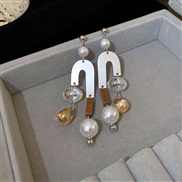 ( Silver needle  Silver)silver unique Pearl drop earrings fashion personality long style earring samll high Earring