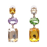 ( Color) occidental style glass mosaic earrings personality Earring color