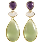 ( White green )occidental style geometry samll personality earrings  woman trend Round resin earringearrings