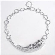 ( Silver)occidental style exaggerating Alloy necklace  Metal woman