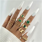(26517 gold)occidental style retro personality fashion Metal imitate diamond love ring more woman