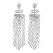 ( Silver) earrings super claw chain occidental style exaggerating tassel Earring woman trend banquet style super bride