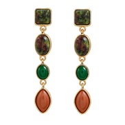 ( Color) occidental style earrings multilayer geometry earring lady trend Bohemian style long style Earringearrings
