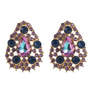 ( blue)occidental style retro Alloy drop diamond earrings fully-jewelled fashion temperament high Earring