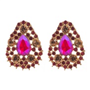 ( red)occidental style retro Alloy drop diamond earrings fully-jewelled fashion temperament high Earring