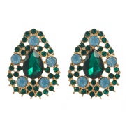 ( green)occidental style retro Alloy drop diamond earrings fully-jewelled fashion temperament high Earring