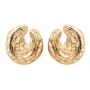 ( Gold)occidental style wind pattern Alloy earrings brief high all-Purpose silver high Earring