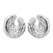 ( Silver)occidental style wind pattern Alloy earrings brief high all-Purpose silver high Earring