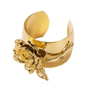 ( Gold)occidental style wind three-dimensional rose opening bangle personality temperament fashion high