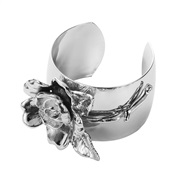 ( Silver)occidental style wind three-dimensional rose opening bangle personality temperament fashion high