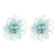 ( blue)Korean style wind flowers diamond earrings sweet woman ear stud samll sweet woman Earring