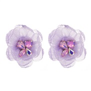 (purple)Korean style wind flowers diamond earrings sweet woman ear stud samll sweet woman Earring