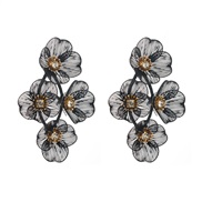 ( black) fashion summer flowers earrings multilayer temperament exaggerating hollow flowers diamond Earringearrings