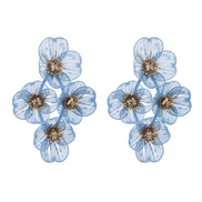 ( blue) fashion summer flowers earrings multilayer temperament exaggerating hollow flowers diamond Earringearrings