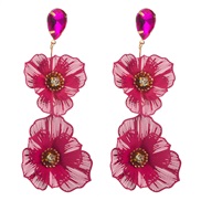 ( rose Red)occidental style sweet multilayer flowers earrings woman diamond high earrings temperament long style banque