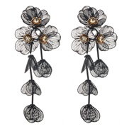 ( black)occidental style fashion long style more multilayer flowers earrings woman Korean summer wind temperament high E
