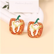 ( Orange)new cartoon creative lovely Modeling Earring   personality day exaggerating fashion ear stud