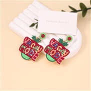 (green  red)creative Word beads earrings woman   occidental style fashion sweet personality ear stud