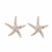 ( white) occidental style lady all-Purpose high ear stud   embed starfish fashion all-Purpose lady earrings