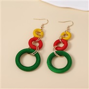 ( Color)occidental style more long style earrings personality fashion Round circle circle earring