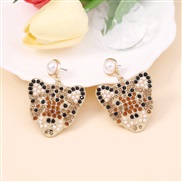( Color)occidental style fashion brief personality fully-jewelled occidental style cartoon lovely cat Earring lady earr