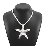 ( White k)occidental style starfish pendant necklace woman  summer Irregular Alloy clavicle chain
