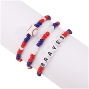 ( three piece suit)occidental styleIndeendenceDays beads bracelet set  personality color
