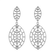 ( White K)E occidental style exaggerating creative hollow Alloy diamond Leaf earrings  fashion high Earring