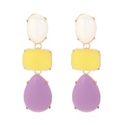 E occidental style same style color resin earring  fashion fresh Jelly color geometry resin Earring