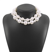 (Pearl )occidental style exaggerating woman  retro fashion Pearl necklace set