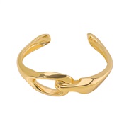 ( Gold)occidental styleins wind Metal surface width opening bangle  samll personality exaggerating