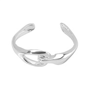 ( White k)occidental styleins wind Metal surface width opening bangle  samll personality exaggerating