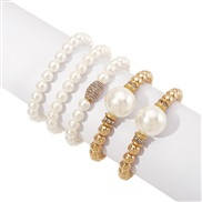 ( Gold) multilayer Pearl bracelet set  brief temperament wind geometry beads beads